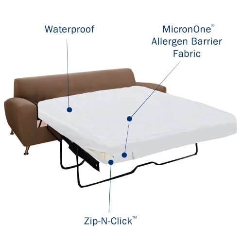 CleanRest PRO Mattress Encasement, 100% Polyester, Twin Sofa Bed, 38x73, Depth up to 7", White